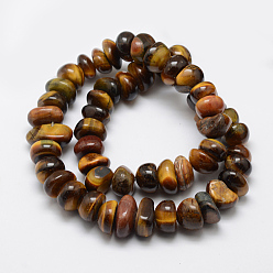 Tiger Eye Natural Tiger Eye Beads Strands, Nuggets, 10~20x5~10mm, Hole: 1mm, 15.3 inch(39cm)