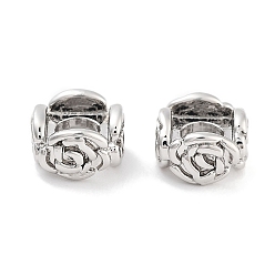 Platinum Brass Beads, Cadmium Free & Nickel Free & Lead Free, Cube, Platinum, 4.5x7.5x7.5mm, Hole: 3.5mm