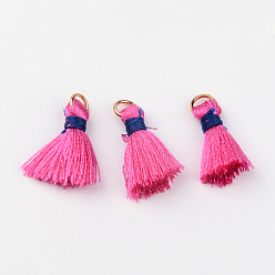 Камелия Нейлоновые нитки, С золотыми железными кольцами, Случайные потоки привязки цвета, камелия, 13~16 мм