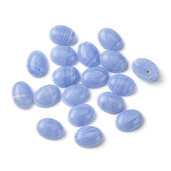 Ágata Lace Azul Cabujones de ágata de encaje azul sintético, oval, 8~8.5x6~6.5x2.5~3.5 mm