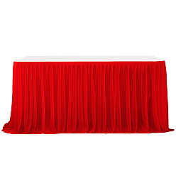 Красный Юбка для стола из полиэстера, для праздничных украшений, аксессуары для вечеринок для вечеринок, красные, 1830x770 мм