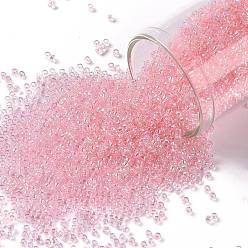 (171) Dyed AB Ballerina Pink Toho runde Rocailles, japanische Rocailles, (171) ab ballerina pink gefärbt, 15/0, 1.5 mm, Bohrung: 0.7 mm, über 3000pcs / Flasche, 10 g / Flasche