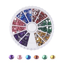 (52) Непрозрачная лаванда Акриловые стразы - кабошоны , граненые, полукруглый, разноцветные, 3x1 мм, о 105 шт / отсека, 1260 шт / коробка