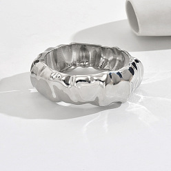 Платина Браслеты из не тускнеющего сплава с текстурой для женщин, платина, внутренний диаметр: 2-3/8 дюйм (6.1 см)