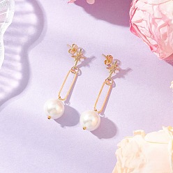 Золотой 304 звезда из нержавеющей стали и стекла с круглыми подвесными серьгами-гвоздиками, с имитацией жемчуга, латуни и акрила, золотые, 49x12 мм