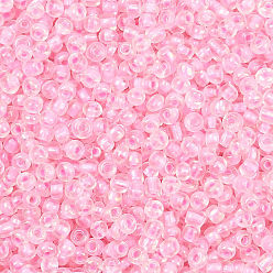 Pink 12/0 стакан бисер, trans.inside цветами радуги круглая, розовые, 2 мм, о 30000 шт / фунт