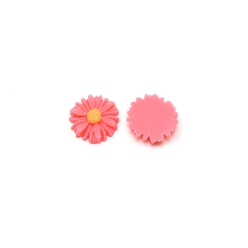 Cerise Undurchsichtigen Cabochons, Sonnenblume, cerise, 13.5x4 mm