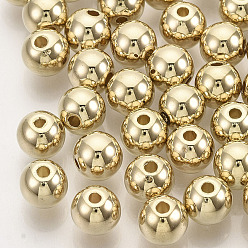 Golden CCB Plastic Beads, for DIY Jewelry Making, Round, Golden, 7x6.5mm, Hole: 1.5mm, about 2600pcs/500g