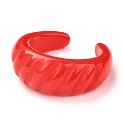 Rot Manschettenringe aus Acryl, offene Ringe, Croissant-Ring, rot, 4~9.5 mm, Innendurchmesser: 18 mm