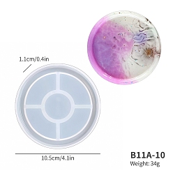 Плоский Круглый Чашки коврик силиконовые формы, формы для литья смолы, для уф-смолы, изготовление изделий из эпоксидной смолы, плоско-круглые, 105x11 мм