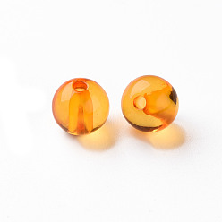 Orange Transparent Acrylic Beads, Round, Orange, 10x9mm, Hole: 2mm, about 940pcs/500g