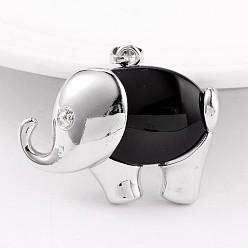 (946F)Морозный цвет внутри  Жонкиль / Непрозрачная зеленая подкладка Слон платиновый оттенок латуни черный агат подвески, 31x37x9 мм, отверстие : 5x8 мм