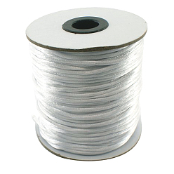 Белый Нейлоновая нить, гремучий атласный шнур, белые, 2 мм, 100 ярдов / рулон (300 футов / рулон)