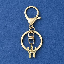 Letter W Брелки с подвесками в виде инициалов из сплава, Сплав с застежкой, золотые, Буква W, 8.5 см