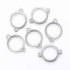 Stainless Steel Color Tarnish Resistant 201 Stainless Steel Links connectors, Ring/Circle, Stainless Steel Color, 18x13x1mm, Hole: 1.5mm