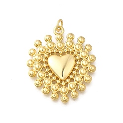 Настоящее золото 18K Латунные подвески, без кадмия, без никеля и без свинца, сердце прелести, реальный 18 k позолоченный, 31.5x27.5x3 мм, отверстие : 3.2 мм