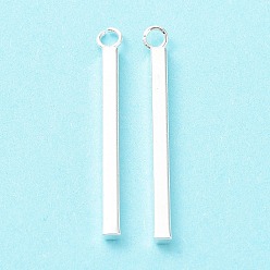 Серебро 304 подвески из нержавеющей стали, бар очарование, серебряные, 27.5x2x2 мм, отверстие : 2 мм