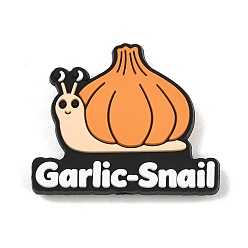Snail Силиконовые бусины на овощную тематику, фокусные бусы, темно-оранжевый, чесночная улитка, 26x32x9 мм, отверстие : 2 мм
