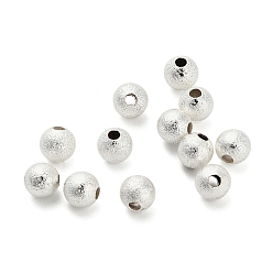 Серебро Круглых бусин латунные, долговечный, стойки покрытие, без свинца и без кадмия, серебряные, 4x3.5 мм, отверстие : 1.2 мм