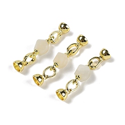 Лунный Камень Натуральный лунный камень с латунными застежками-раскладушками, реальный 18 k позолоченный, долговечный, стойки покрытие, граненый твист , 45 мм