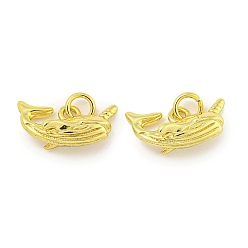 Golden Rack Plating Brass Pendants, Long-Lasting Plated, Cadmium Free & Lead Free, Fish, Golden, 8x16x6.5mm, Hole: 3.5mm