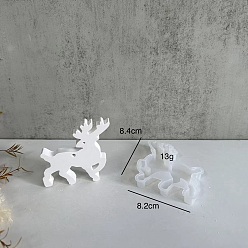 Deer DIY Christmas Theme Silicone Molds, for UV Resin & Epoxy Resin Craft Making, White, Deer, 83x92x12mm, Inner Diameter: 72x58mm