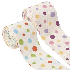 (52) Непрозрачная лаванда 4м 2 цвета, узор в горошек, ткань, шелковая лента, повязки на голову, разноцветные, 40~42 мм