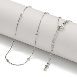 Платинированный Латунные цепочки-цепочки «бостон» для женщин, Реальная платина, 17.72 дюйм (45 см)