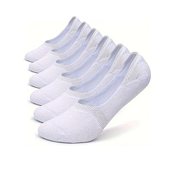 Белый Нескользящие носки-лодочки из поликоттона, невидимые носки, белые, 150x82x2 мм
