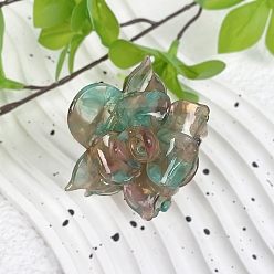 Бирюза Заколки для волос с цветком из ацетата целлюлозы (смола), аксессуары для волос для девочек и женщин, бирюзовые, 55x41 мм