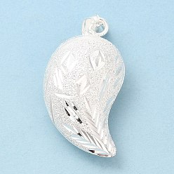 Посеребрённый Латунные подвески, без кадмия и без свинца, рог очарование, 925 серебро покрытием, 37x14x20.5 мм, отверстие : 7 мм