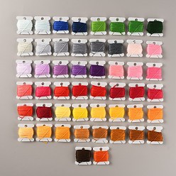 (52) Непрозрачная лаванда 50 карты 6 многослойные полиэфирные наборы нитей для вышивания, нитки для вышивки крестом, разноцветные, 1 мм, 1 карта / цвет, 50 цветов