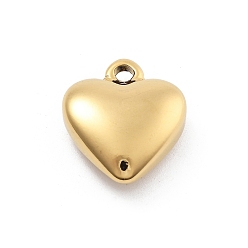 Настоящее золото 18K 304 подвески из нержавеющей стали, вакуумное покрытие pvd, шарма сердца, реальный 18 k позолоченный, 15.5x14x6 мм, отверстие : 1.9 мм