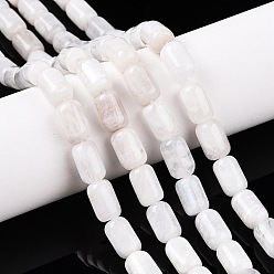 Rainbow Moonstone Бусины из натурального радужного лунного камня, колонка, 9~9.5x6 мм, отверстие : 0.9~1 мм, около 42~43 шт / нитка, 15.24~15.8'' (38.7~39.5 см)