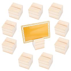 BurlyWood 20Pcs Pinewood Chassis, Name Card Holders, for Postcard Display, Square, BurlyWood, 30.5x30.5x30.5mm, Notch: 1.5mm