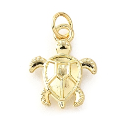 Настоящее золото 18K Латунные подвески, без кадмия и без свинца, черепаховые чары, с целью перехода в кольце, реальный 18 k позолоченный, 16.5x13x3 мм, отверстие : 3.5 мм