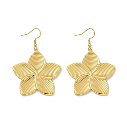 Золотой Ионное покрытие (ip) 304 серьги с подвесками из нержавеющей стали, полированный, цветок, золотые, 59x40 мм