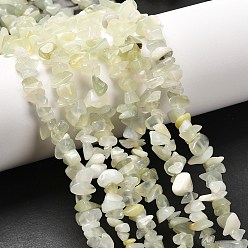 Новый Нефрит Новых природных нефрита нитей бисера, чип, 5~8 мм, отверстие : 1 мм, о 80~81 cm