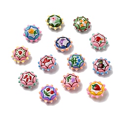 Mixed Shapes Бусины из стеклянной эмали, окрашенные методом запекания, плоско-круглые, неровный, разнообразные, 19x19.5x8.5 мм, отверстие : 1.2 мм