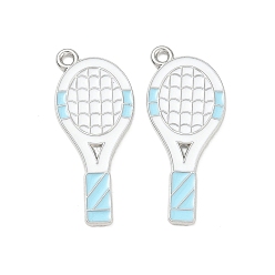 Tennis Tennis Alloy Enamel Pendants, Golden, Racket Charms, 30.5x13x1mm, Hole: 1.6mm