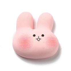 Pink Непрозрачные кабошоны из смолы, матовые, кролик, розовые, 20.5x19.5x8 мм