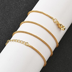 Настоящее золото 18K Латунные цепочки из пшеницы ожерелья для женщин, 304 из нержавеющей стали застежкой омар, стойки покрытие, без свинца и без кадмия, долговечный, реальный 18 k позолоченный, 17.83 дюйм (45.3 см)