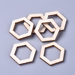 (404) Непрозрачное AB Кислое яблоко Кольца из тополя, шестиугольник, цветочный белый, 26x29.5x2.5 мм, Внутренний диаметр: 17x20 мм