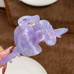 Фиолетовый Заколки для волос с когтями из ацетата целлюлозы (смола), цветок, заколка для волос для женщин и девочек, фиолетовые, 130x56 мм