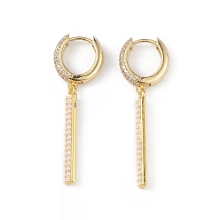 Настоящее золото 18K Пластиковые серьги-кольца с искусственным жемчугом, ювелирные изделия из латуни с микро-паве из прозрачного кубического циркония для женщин, долговечный, без свинца и без кадмия, реальный 18 k позолоченный, 51 мм, Кулон : 33x5x3 мм, штифты : 1 мм