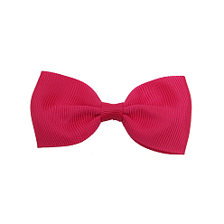 Фуксиновый Grosgrain bowknot аллигаторные зажимы для волос, С железными аллигаторами, красно-фиолетовые, 80 мм
