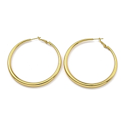 Золотой 202 серьги-кольца из нержавеющей стали со 304 булавками из нержавеющей стали для женщин, кольцо, золотые, 61.5~62x5 мм