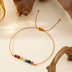 Разноцветный Винтажные минималистичные регулируемые браслеты из натуральных драгоценных камней, красочный