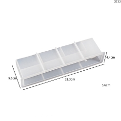 Rectangle Силиконовые формы для пищевых продуктов, формы для подсвечников и курильниц, формы для литья гипсовой смолы, белые, прямоугольные, 213x44x56 мм