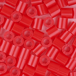 Красный 1 коробка 5 mm melty beads pe diy fuse beads refills для детей, трубка, красные, 5x5 мм, отверстия: 3 мм, около 500 шт / коробка